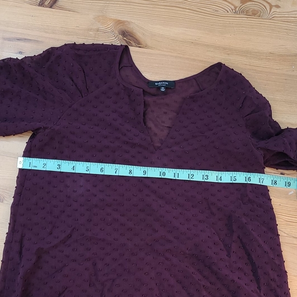 Babaton Aritiza Silk-blend burgundy 3/4 sleeve - Picture 6 of 7